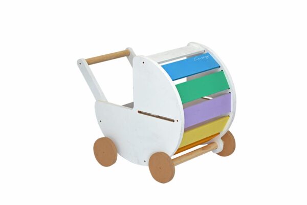Carrito de Muñecas Arcoiris de Madera