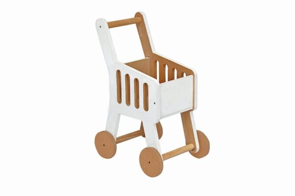 Carrito de Compras Blanco de Madera