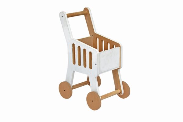 Carrito de Compras Blanco de Madera - Imagen 3